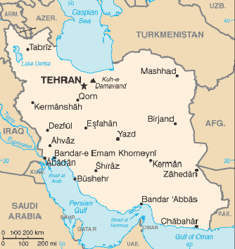 Map Iran Travel Insurance